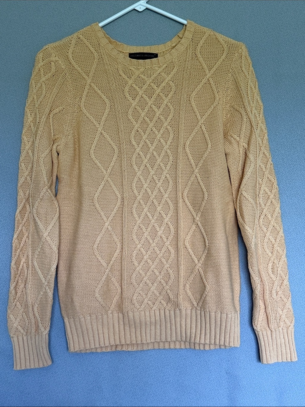 Preswick & Moore Cable Knit Crewneck Sweater Medium